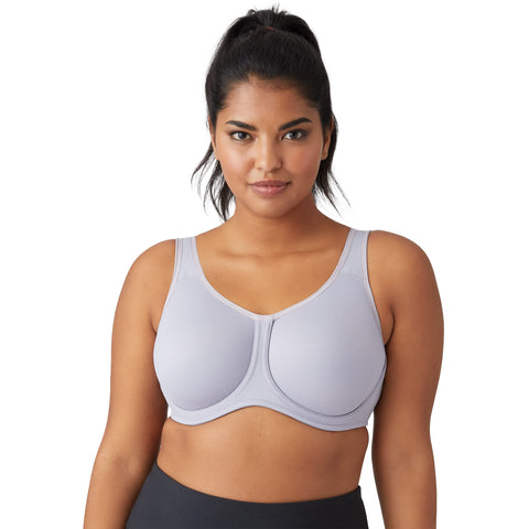 Wacoal Women's Full Support Underwire Sport Bra, Lilace Gray With Zephyr, 32DDD