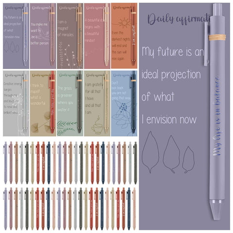 Cholemy 50 Set Christmas Appreciation Items Affirmation Pens Gifts Bulk for Employee Students Women Men gifts Motivational Quote Ballpoint Pens with Cards for Stress Relief for Office School Event