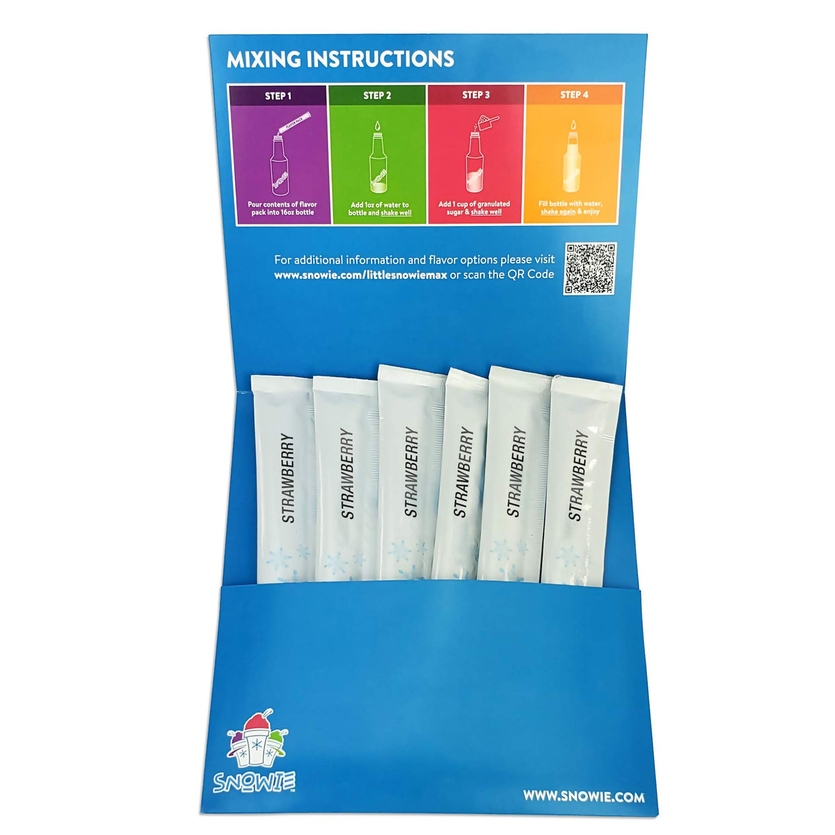 SNOWIE - Original Flavor Powders, Just Add Water & Sugar Shaved Ice Flavor Syrup (Strawberry)