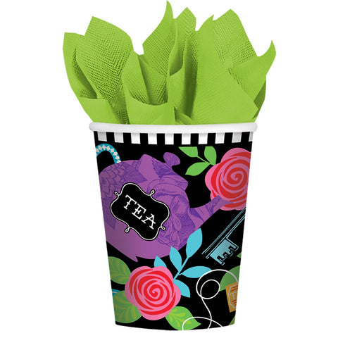 8 Mad Hatter Tea Wonderland Birthday Party 9oz Paper Beverage Cups