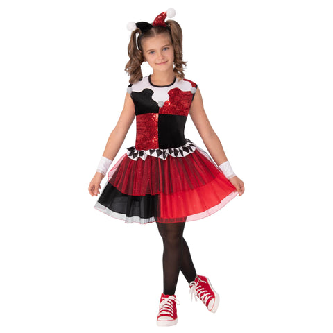 Rubies Official DC Super Villians Harley Quinn Tutu Dress, Kids Fancy Dress, Large Halloween Halloween