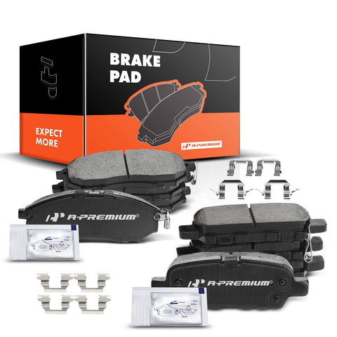 A-Premium Front & Rear Ceramic Disc Brake Pads Set Compatible with Select Nissan and Infiniti Models - G37 (Sedan), Murano, 370Z, QX70, QX50, Q70L, Q70, Q40, M56, M45, M37, M35H, M35, G35, G25, FX45