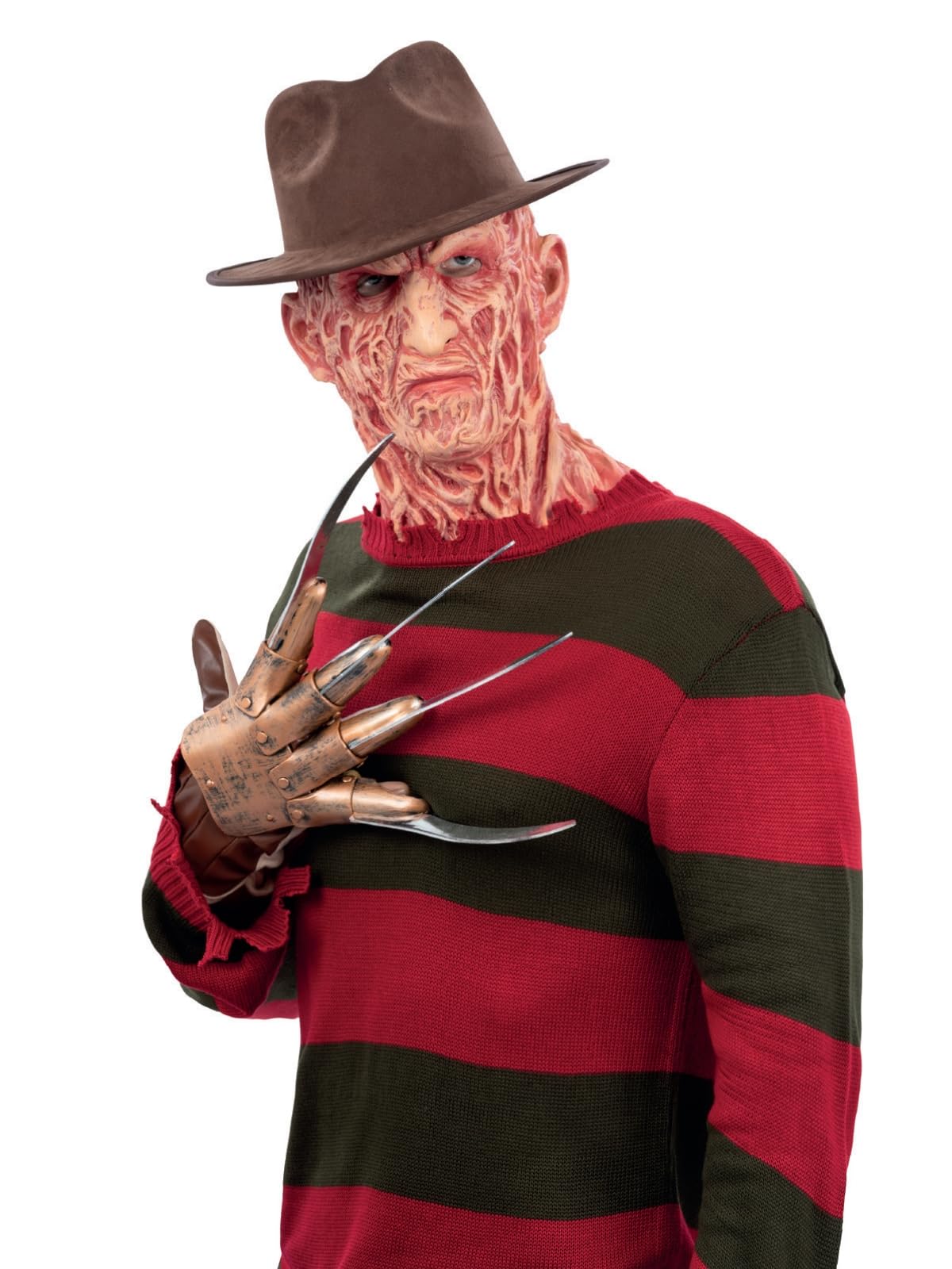 Smiffys A Nightmare On Elm Street Freddy Krueger Knitted Jumper, Adult Costume, Officially Licensed Nightmare on Elm Street Fancy Dress, Freddy Krueger Halloween Costume