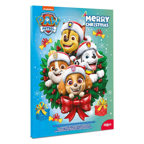 dekora - Paw Patrol Advent Calendar with Garland - With 24 Chocolates - Total 50GR - Milk Chocolate - Natural Dyes - Christmas Special
