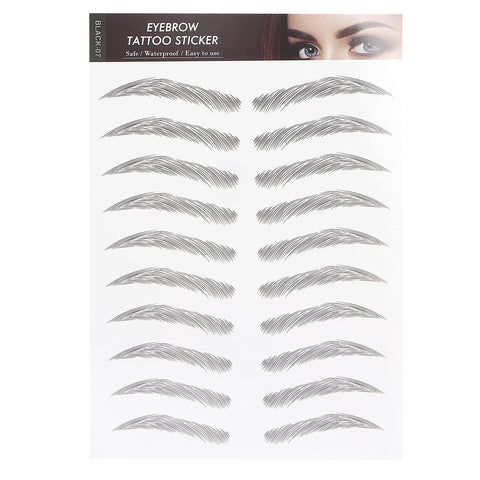 Eyebrow Sticker, Long Lasting Eyebrow Transfers Sticker Household Portable Women Eyebrow Tattoo Sticker Temporary Brow Tattoo Peel Off Grooming Shaping Eyebrow Sticker for Women and Girls(BLACK-07)