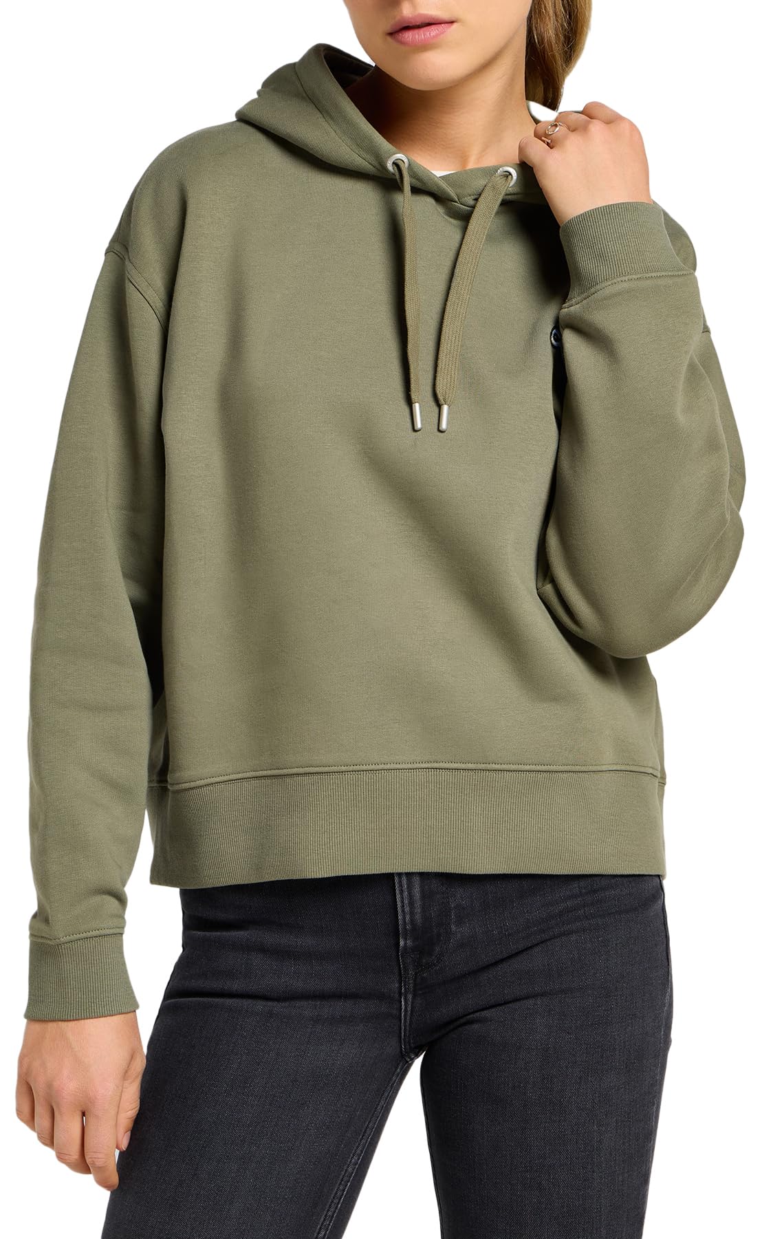 Lee Women's Logo Hoodie Hooded Sweatshirt, Mercantile Green, XS