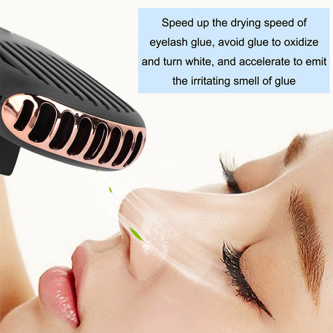 FILFEEL Eyelash Fan for Lash Extensions Multi?Functional Portable Handheld USB Fan Bladeless Rechargeable Air Conditioning Cooling Fan for Eyelash Extension Glue Dryer Fan(Black)