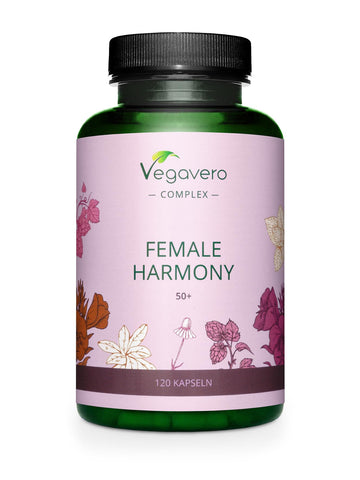 Vegavero Menopause Support | 100% Natural | 120 Vegan Capsules | Without Soy | Evening Primrose, Sage, Lemon Balm, Chamomile and Hops | Hot Flushes & Night Sweats Relief Supplement