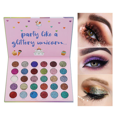 paminify Glitter Eyeshadow Palette Pressed Pigmented Mineral Ultra Makeup Long Lasting Waterproof Sparkle Mermaid Shimmer Eye Shadow Palette,30 Colors