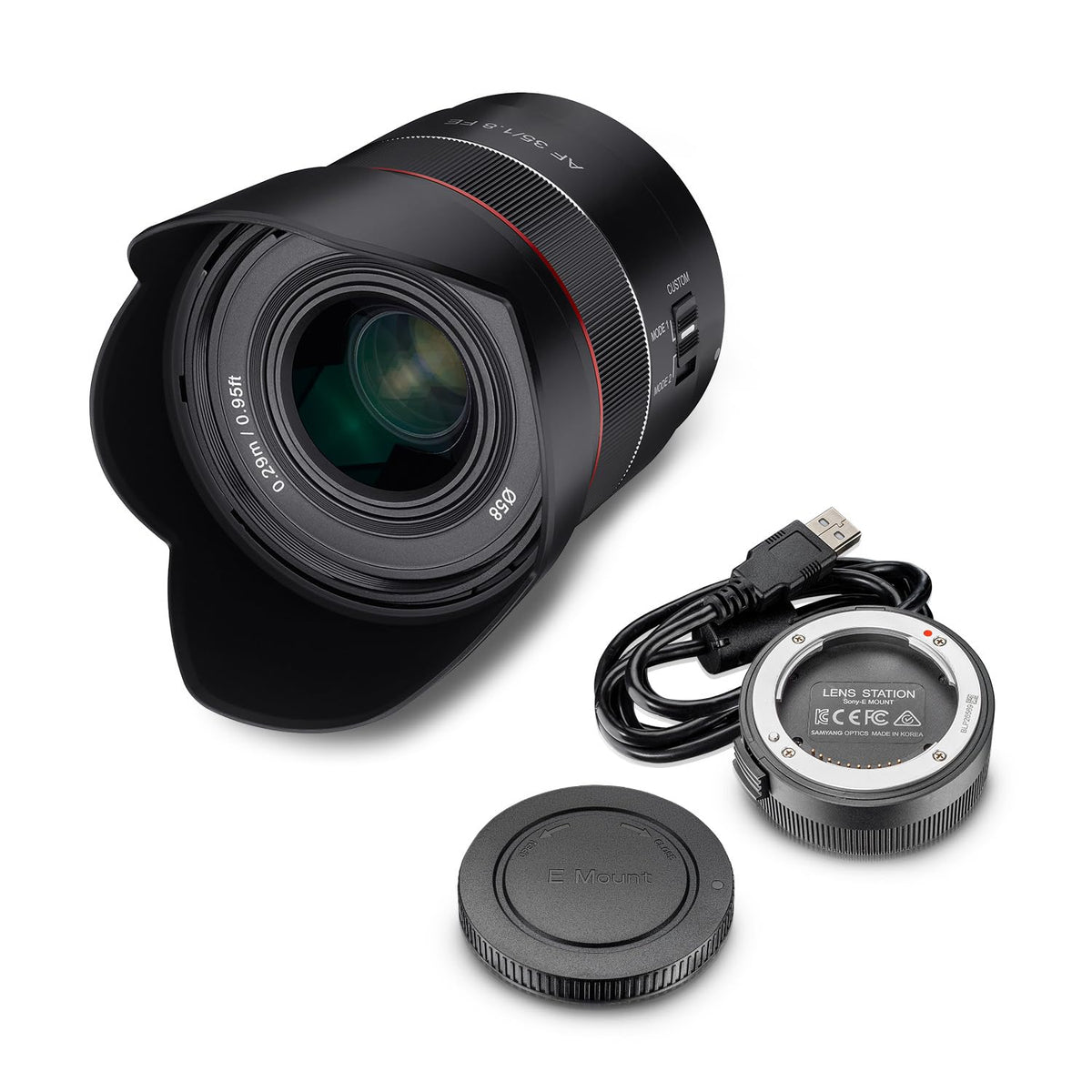 Samyang AF 35 mm F1.8 FE + Lens Station for Sony E-Mount Full Format & APS-C I Ultra Light Wide Angle Lens with Fast Auto Focus I Fixed Focal Length for Sony Alpha A7C, A7 III, A6100 etc.