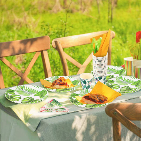 PRETYZOOM 1 Set Hawaii Party Dinnerware Tropical Summer Party Supplies Disposable Kit Disposable Paper Tableware Wedding Decor Luau Party Decorations Banquet Paper Tray Paper Napkin