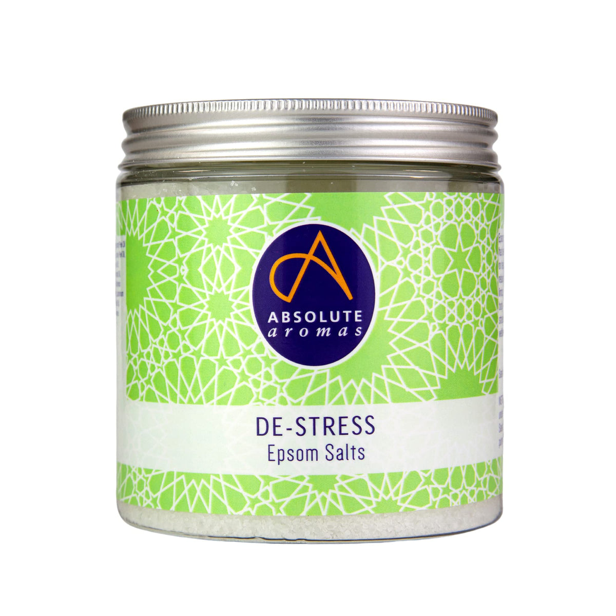 Absolute Aromas De-Stress Epsom Bath Salt 575g - Magnesium Sulphate Infused with 100% Pure Essential Oils - Bergamot, Frankincense, Rose, Jasmine and Lavender Oils - Relieve Daily Tensions