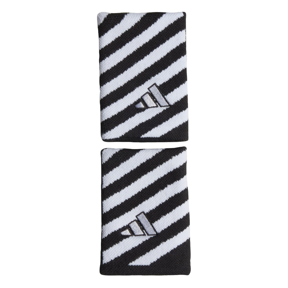 Adidas Unisex Tennis Striped Wristband Wristband, black/white, Adult (M/L)