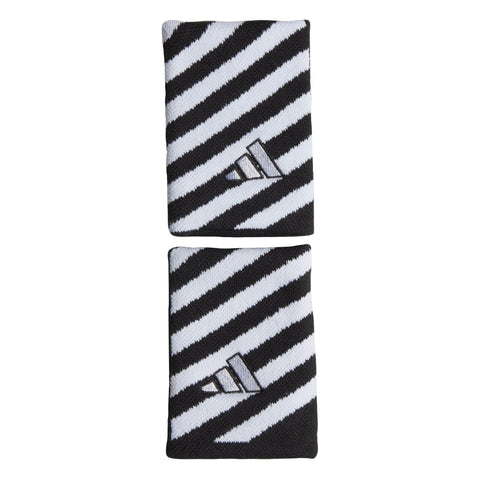 Adidas Unisex Tennis Striped Wristband Wristband, black/white, Adult (M/L)