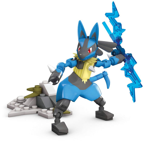 Mega Construx Pokemon Lucario Construction Set with character figures, Building Toys for Kids (71 Pieces)