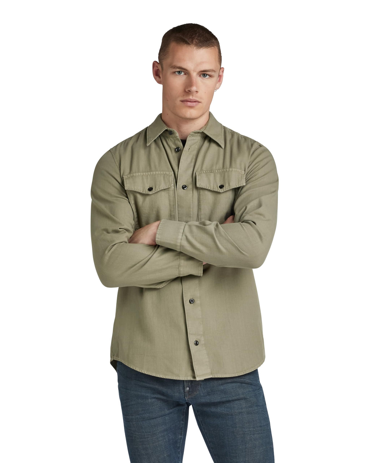 G-Star Men's Marine Slim Shirt, Green (shamrock gd D20165-D454-B681), L