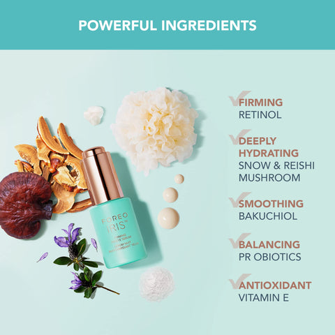 FOREO IRIS Firming Eye Serum - Retinol Serum- Mushroom Extract - Bakuchiol - Eye Cream for Dark Circles and Puffy Eyes - Dark Circles Under Eye Treatment - Travel size - 15ml
