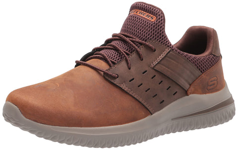 Skechers USA Men's Men's Delson 3.0-Ezra Leather Bungee Lace Slip On Sneaker, CDB, 7 X-Wide