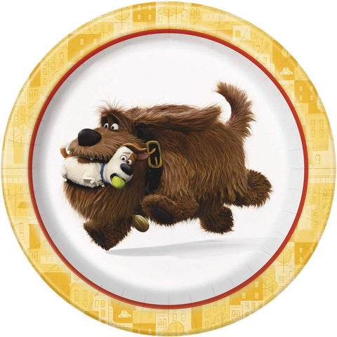 Unique Round Dessert Paper Plates - 7", Secret Life of Pets, 8 Pcs