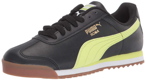 PUMA mens Roma Basic Sneaker, Puma Black-sharp Green, 11.5 Women 13 Men US