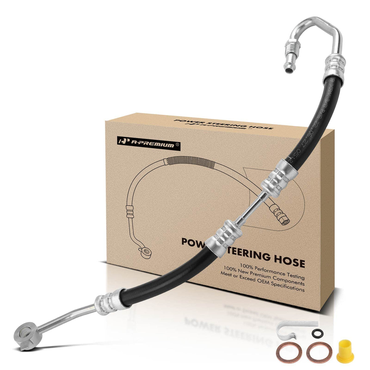 A-Premium Power Steering Pressure Hose Line Assembly Compatible with Audi Q7 2007 2008 2009 2010, 3.6L Gas, Pump to Gear/Rack