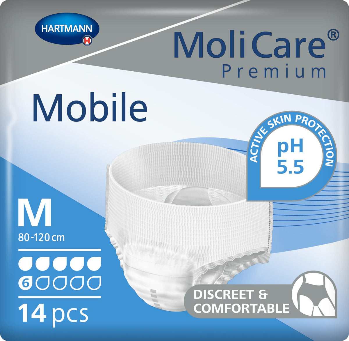 Hartmann MoliCare Premium 9158324 Mobile 6 Drops 120 cm x 80 cm Pack of 14