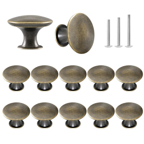 ShipeeKin 12x Oil Rubbed Cabinet Knobs Bronze Dresser Drawer Knob Vintage Kitchen Door Knob Antique Pull Handle 30mm for Closet Chest Bathroom Furniture Hardware