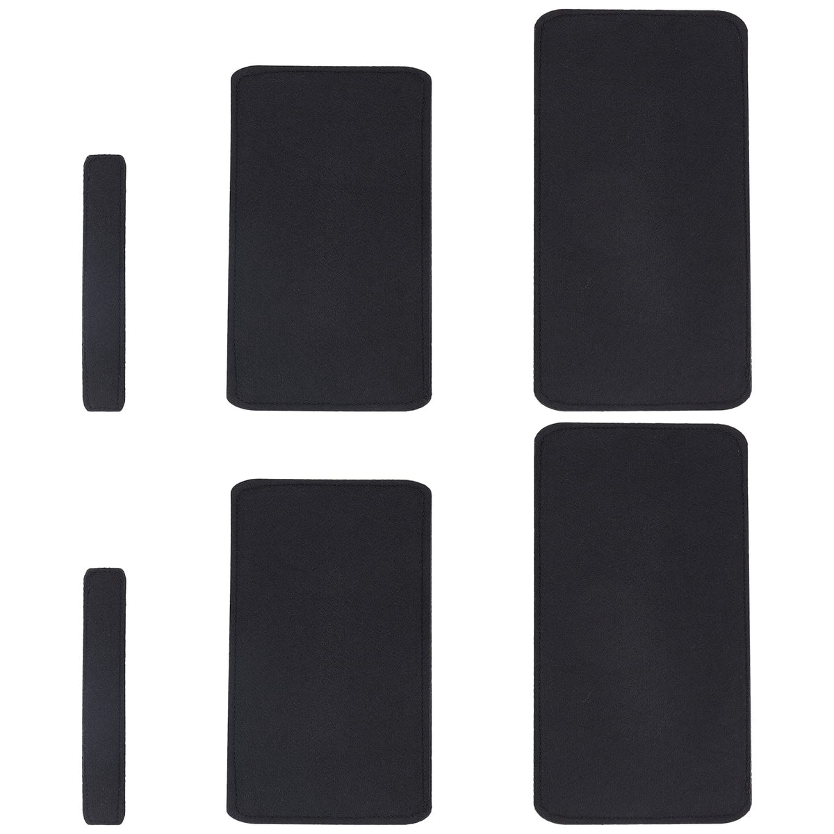 WADORN 6pcs Felt Bag Base Shaper, 3 Styles Black Thick Handbag Base Shaper Rectangle Wool Tote Base Pad Purse Bag Liner Board Insert 1.1-5.9 Inch Wide for Travel Bag Cosmetic Bag Small Handbag