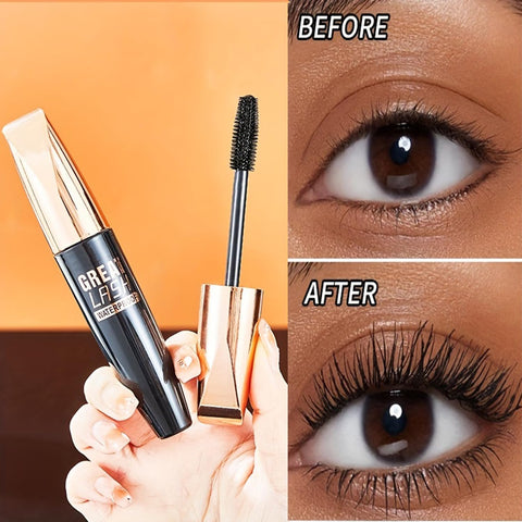 Mascara Black,Voluminous and Lengthening Mascara Waterproof Long Lasting Smudgeproof 4D Silk Fiber Lash Mascara for Great Curling Lashes Cruelty Free No Clumping Tubing Mascara for Women 2 Pack