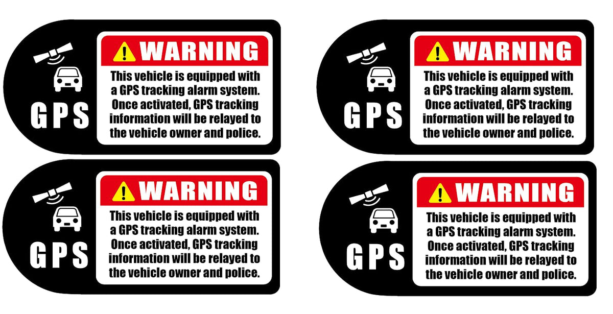GOOYOGOO Warning GPS Tracking Stickers for Car, 4x2 Inch, Alarm System GPS Tracking Device,Anti-Theft,Static Stiackers Inside of The window No Glue Required (4)