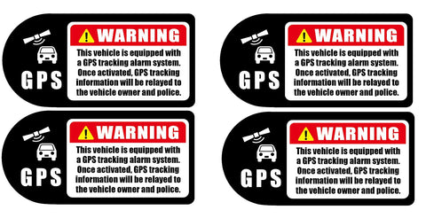 GOOYOGOO Warning GPS Tracking Stickers for Car, 4x2 Inch, Alarm System GPS Tracking Device,Anti-Theft,Static Stiackers Inside of The window No Glue Required (4)