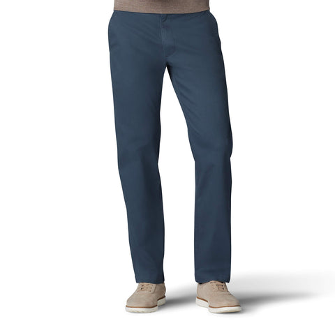 Lee Men's Extreme Motion Flat Front Regular Straight Pant Pacific Blue 36W x 34L