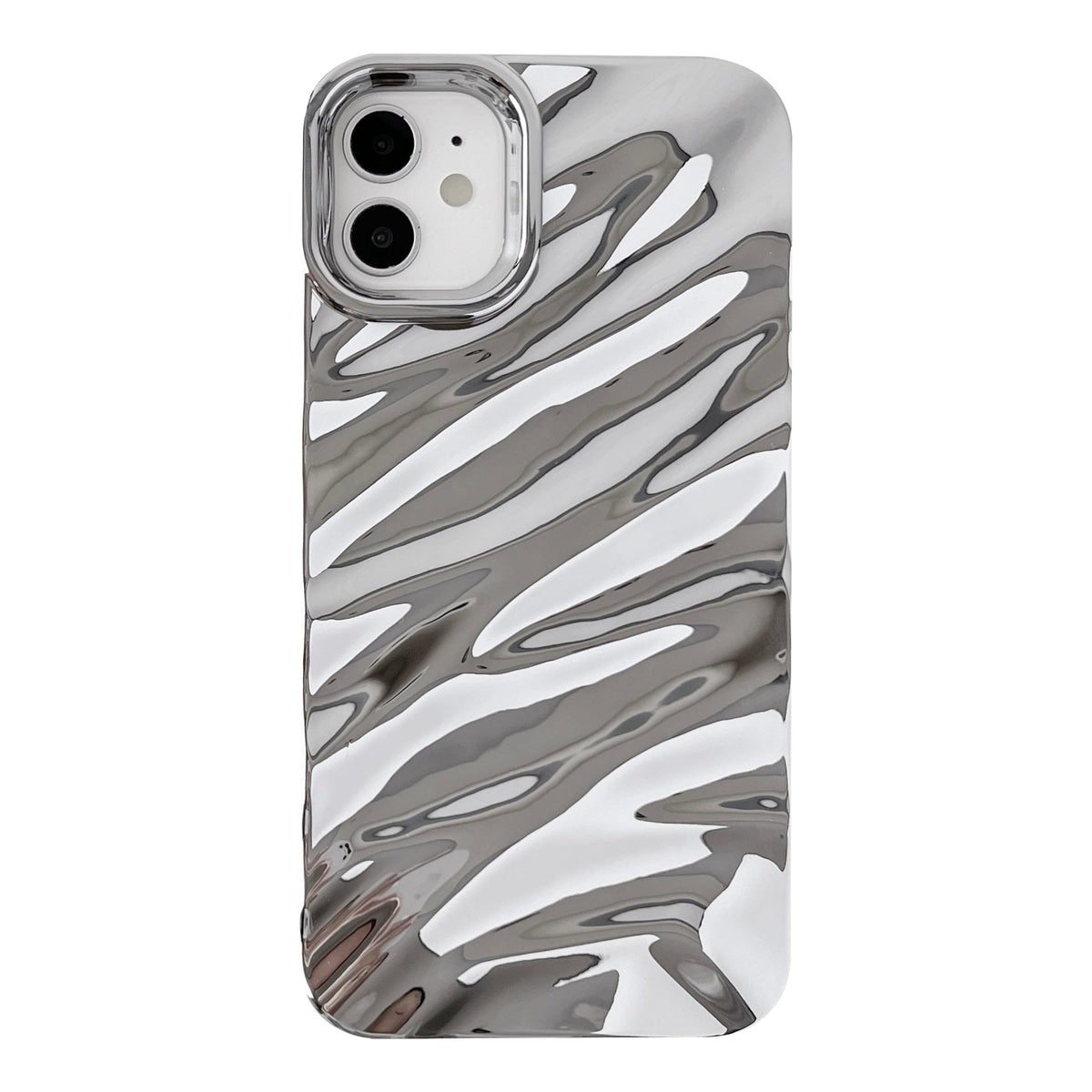 Caseative for iPhone 11 Case,Water Ripple Pattern Curly Wave Shape Soft Compatible with iPhone Case (iPhone 11,Silver)