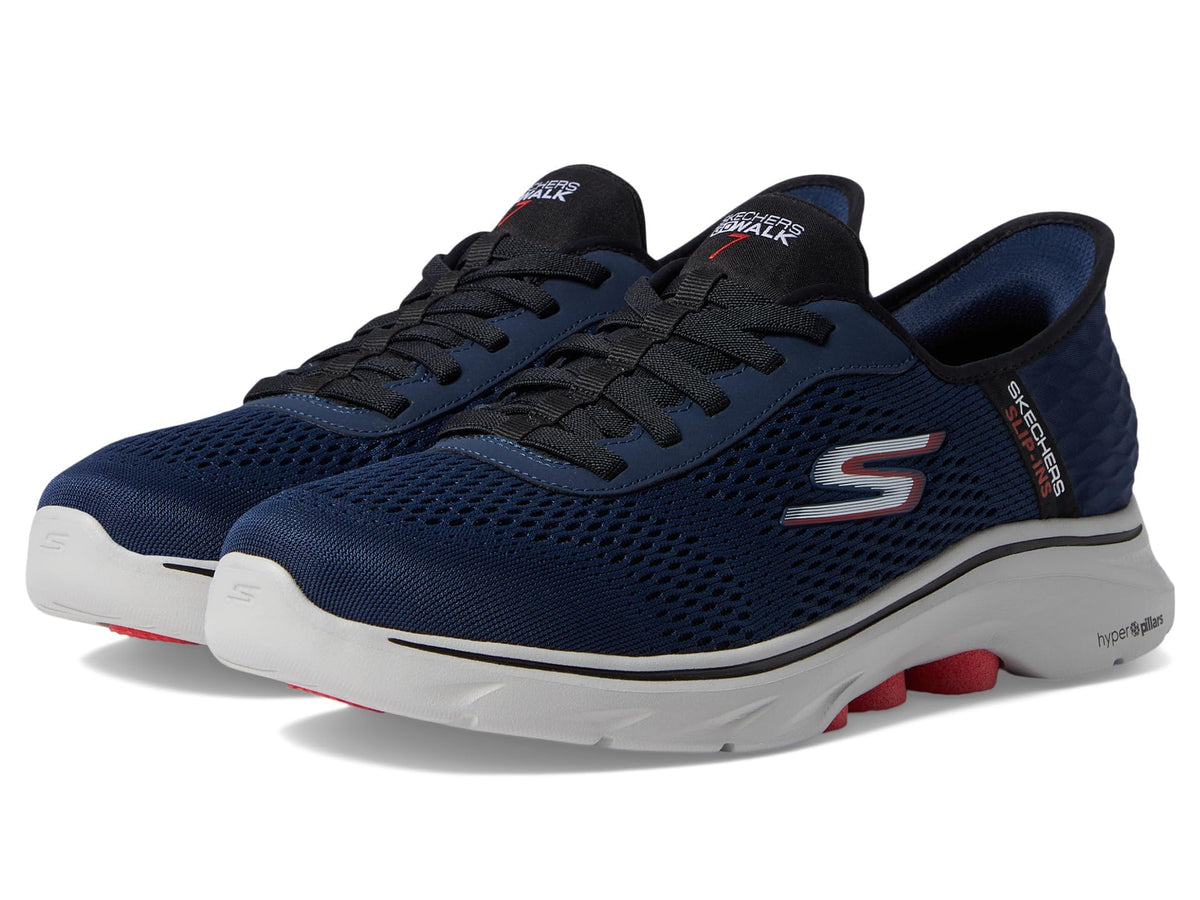 Skechers Men's Go Walk 7-Free Hand 2 Sneaker, Navy/Red, 9
