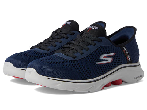 Skechers Men's Go Walk 7-Free Hand 2 Sneaker, Navy/Red, 9