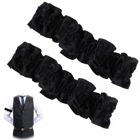 AHQiZFX 1Pair Arm Garters for Men Sleeve Garters 1920's Armband Garter Roaring Anti-Slip Shirt Sleeve Holders for Men Women Roaring Arm Garters Shirt Belt Costume Classic Casino Dealer Armband Garter