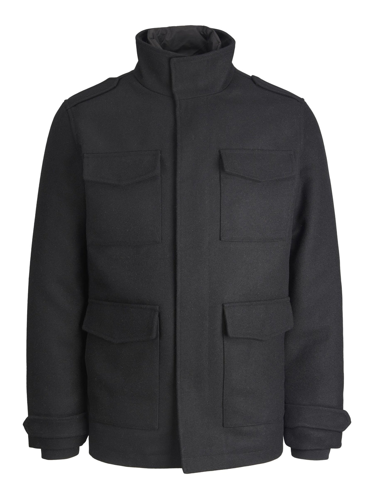 JACK & JONES Men's Jprblaparker Wool Field JKT Sn Jacket, Black, XXL