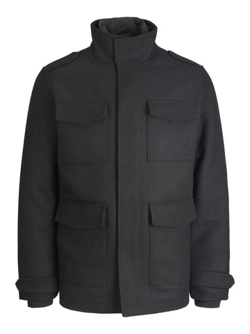 JACK & JONES Men's Jprblaparker Wool Field JKT Sn Jacket, Black, XXL