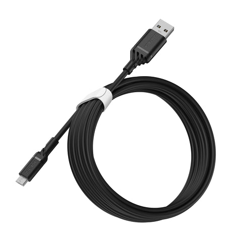 OtterBox Reinforced USB-A to Micro USB Cable, Charging Cable for Smartphone and Tablet, Ultra-Rugged, Bend and Flex Tested, 3M, Black
