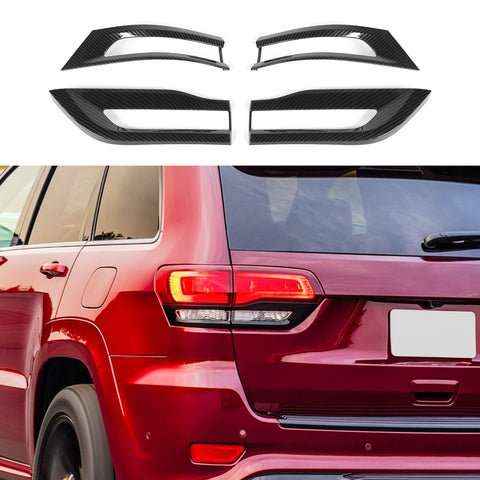 Jimen Compatible with Jeep Grand Cherokee 2014-2020, 4PCS Tail Light Cover Trim Exterior Accessories (Black)