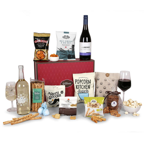 Red Wine Gift Hamper - Sweet & Savoury Gifts - Birthday Hamper for Women, Thank You Hamper, Red Wine Gift Set for Men