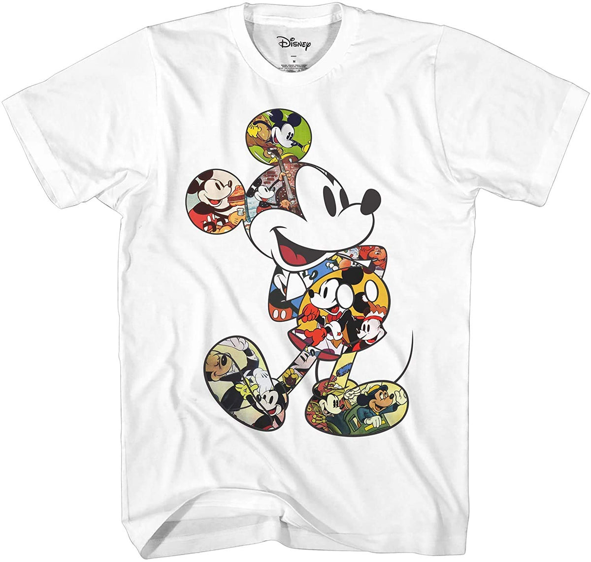 Disney Men's Mickey Mouse Vintage Scene Me Adult Men's T-Shirt (Premium White, Large)
