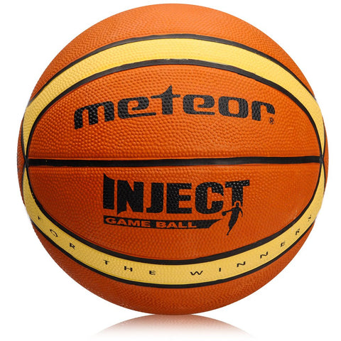 meteor Basketball Children Youth - Size 5 6 7, 14 Panels Brown Beige Ideal For Children Basketball Training Soft Non-Slip Surface High Durability Good Grip Rubber Inject (6)