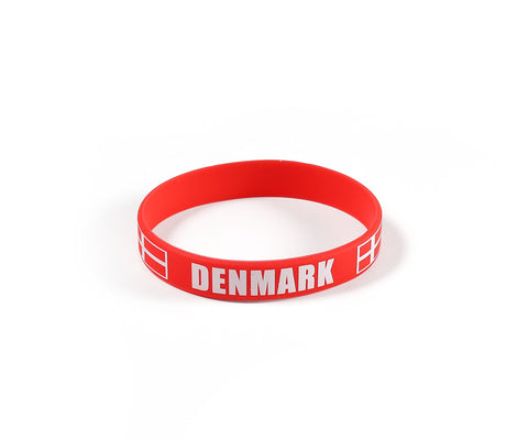 Denmark Red World Cup Olympics Silicone Wristband (Pack of 1)