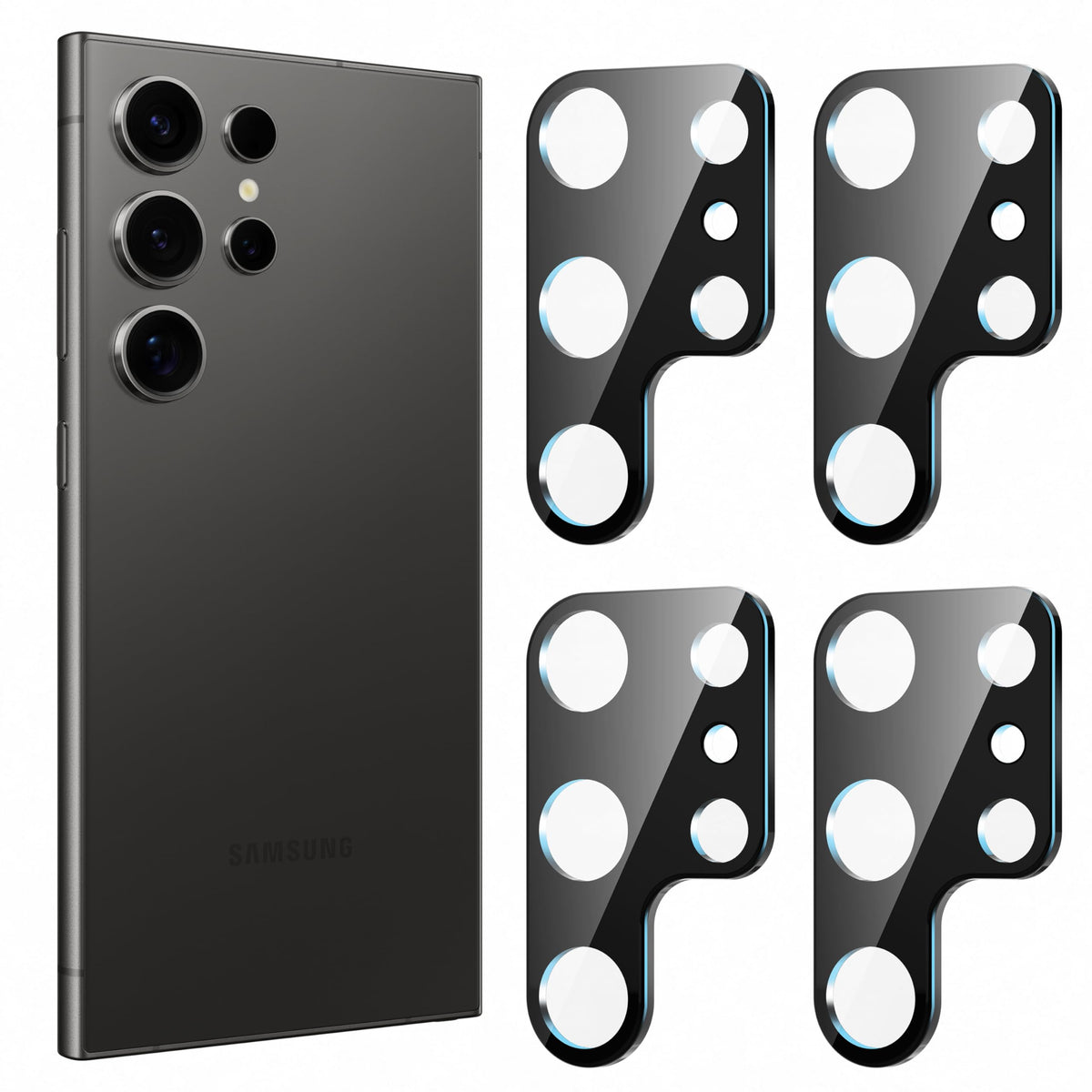 Diruite 4-Pack Camera Lens Cover for Samsung Galaxy S24 Ultra Camera Lens Protector,HD Anti-Scratch Tempered Glass Lens Protector for Samsung Galaxy S24 Ultra Camera Protection
