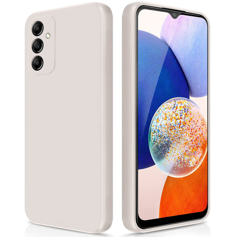 GiiYoon Case Compatible with Samsung Galaxy A14 5G, Silky-Soft Touch Full-Body Protective Phone Silicone Case, Shockproof Cover with Microfiber Lining, off white