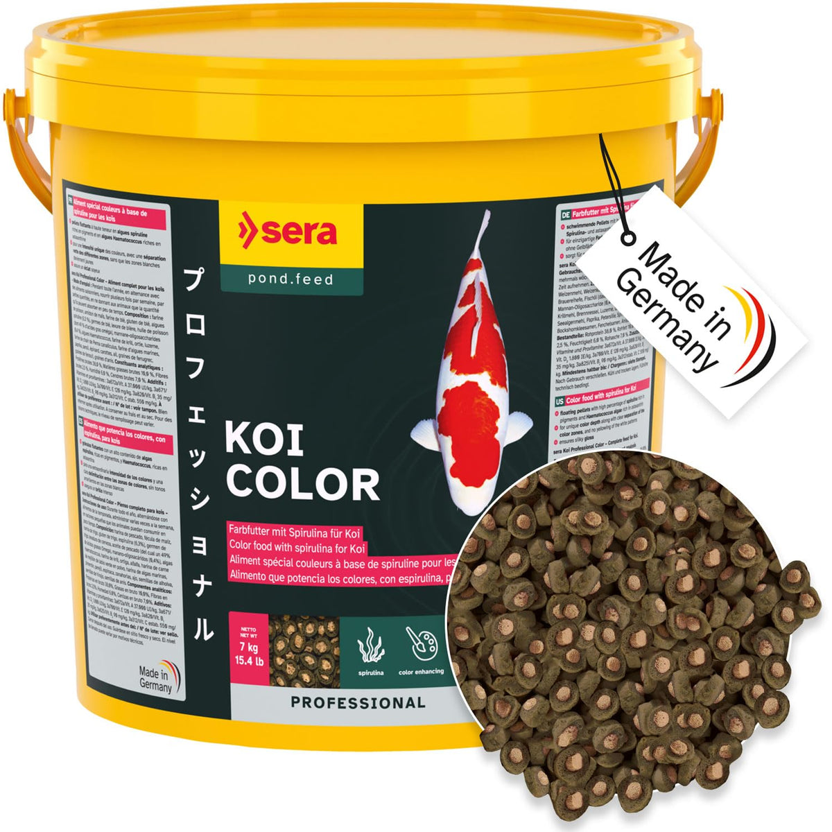 sera Koi Professional Spirulina Colour Fish Food 21 l