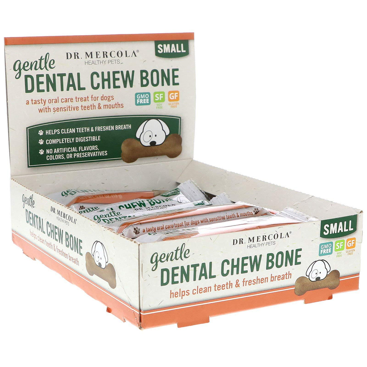 Dr. Mercola, Gentle Dental Chew Bone, Small, For Dogs, 12 Bones