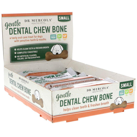 Dr. Mercola, Gentle Dental Chew Bone, Small, For Dogs, 12 Bones