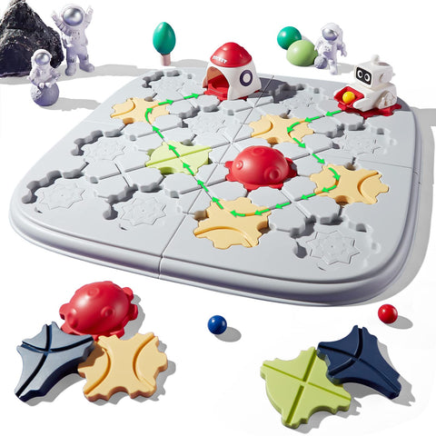 Kids Toys STEM Board Games, Smart Logical Road Builder Brain Teasers Puzzles for 3 to 4 5 6 7 Year Old Boys Girls, Educational Montessori Xmas Gifts for Ages 3-5 Preschool Classroom Learning